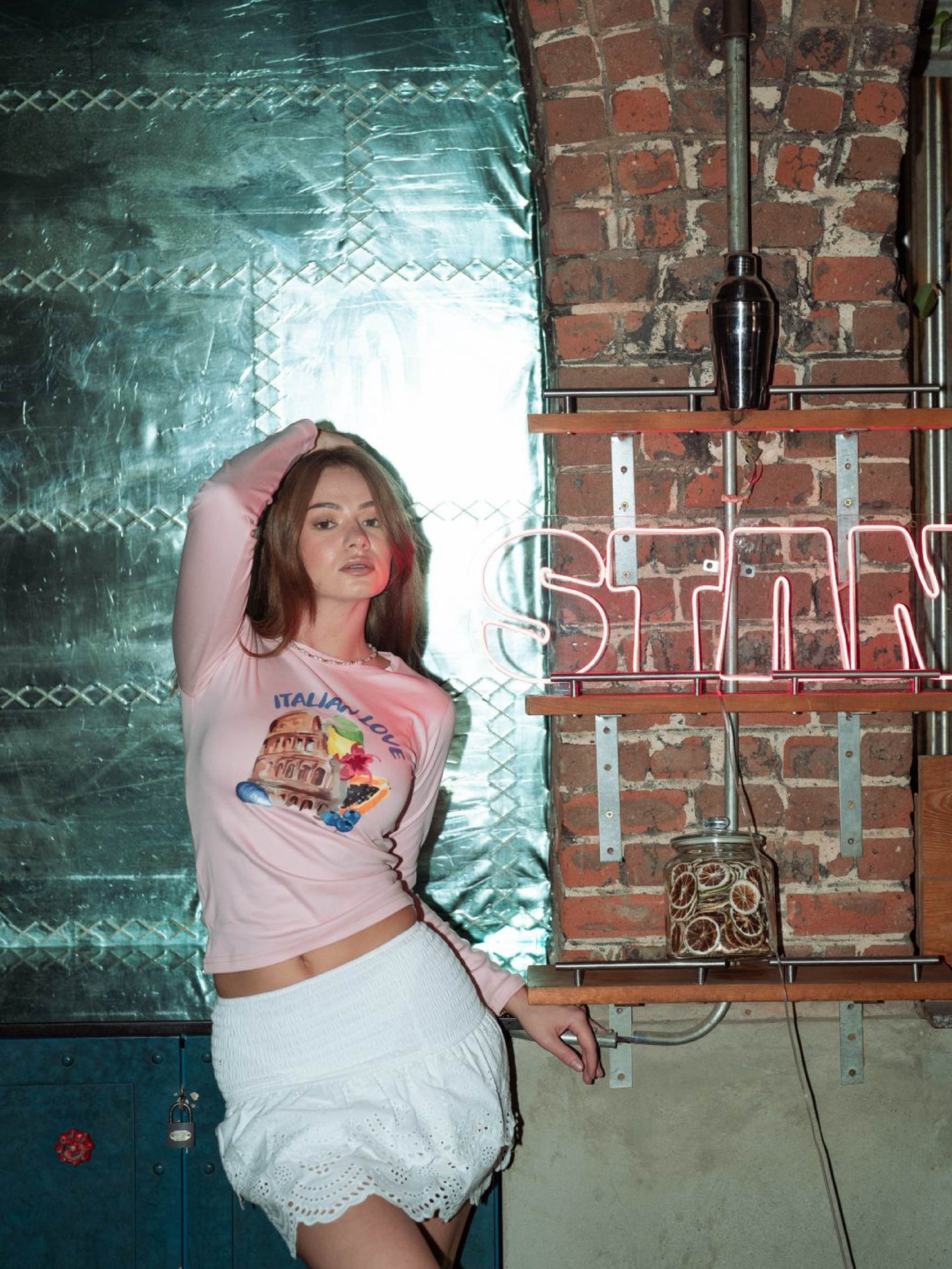 Italian pink Love Long sleeves