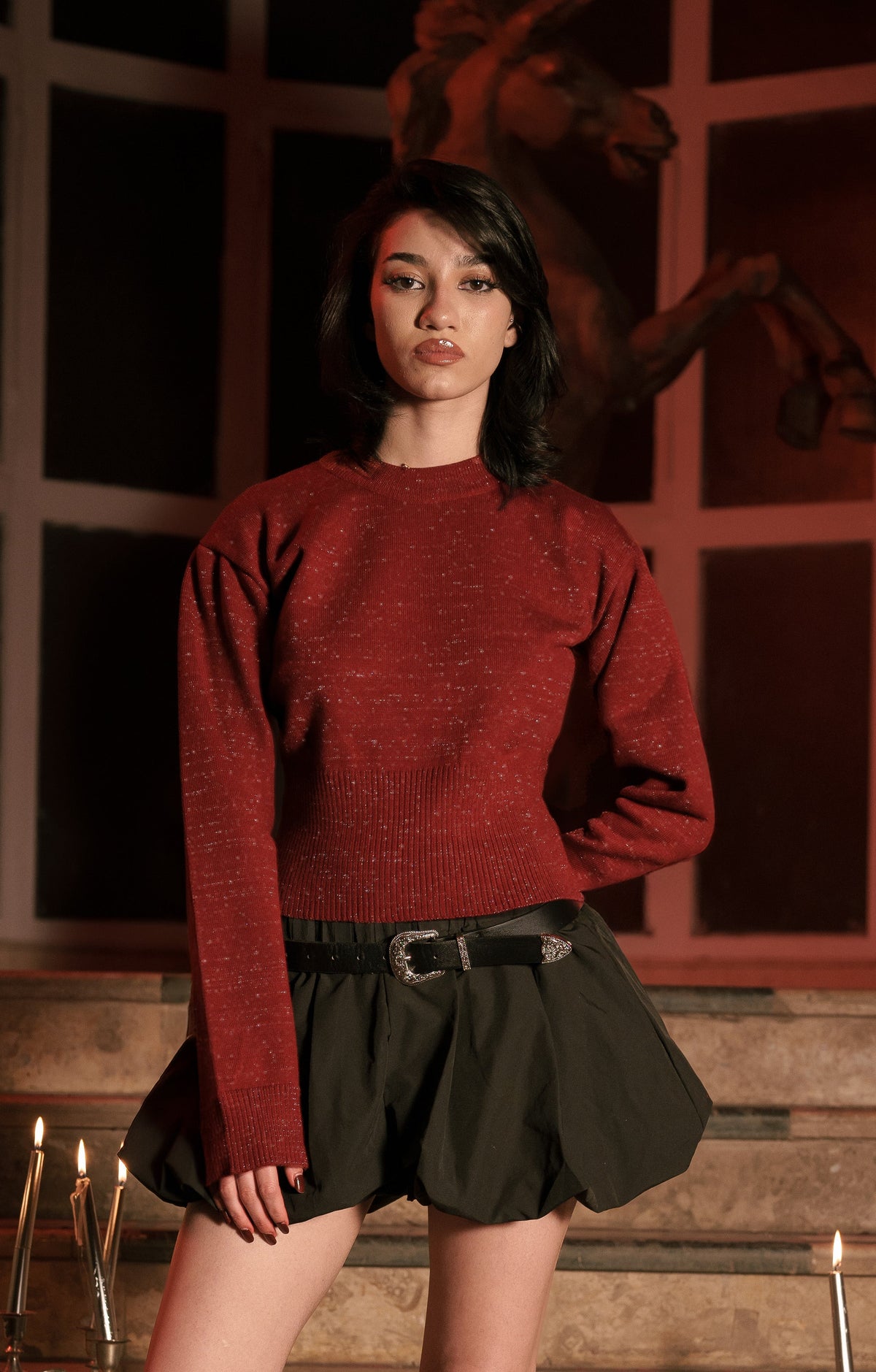 Rouge Sparkles Corset Sweater