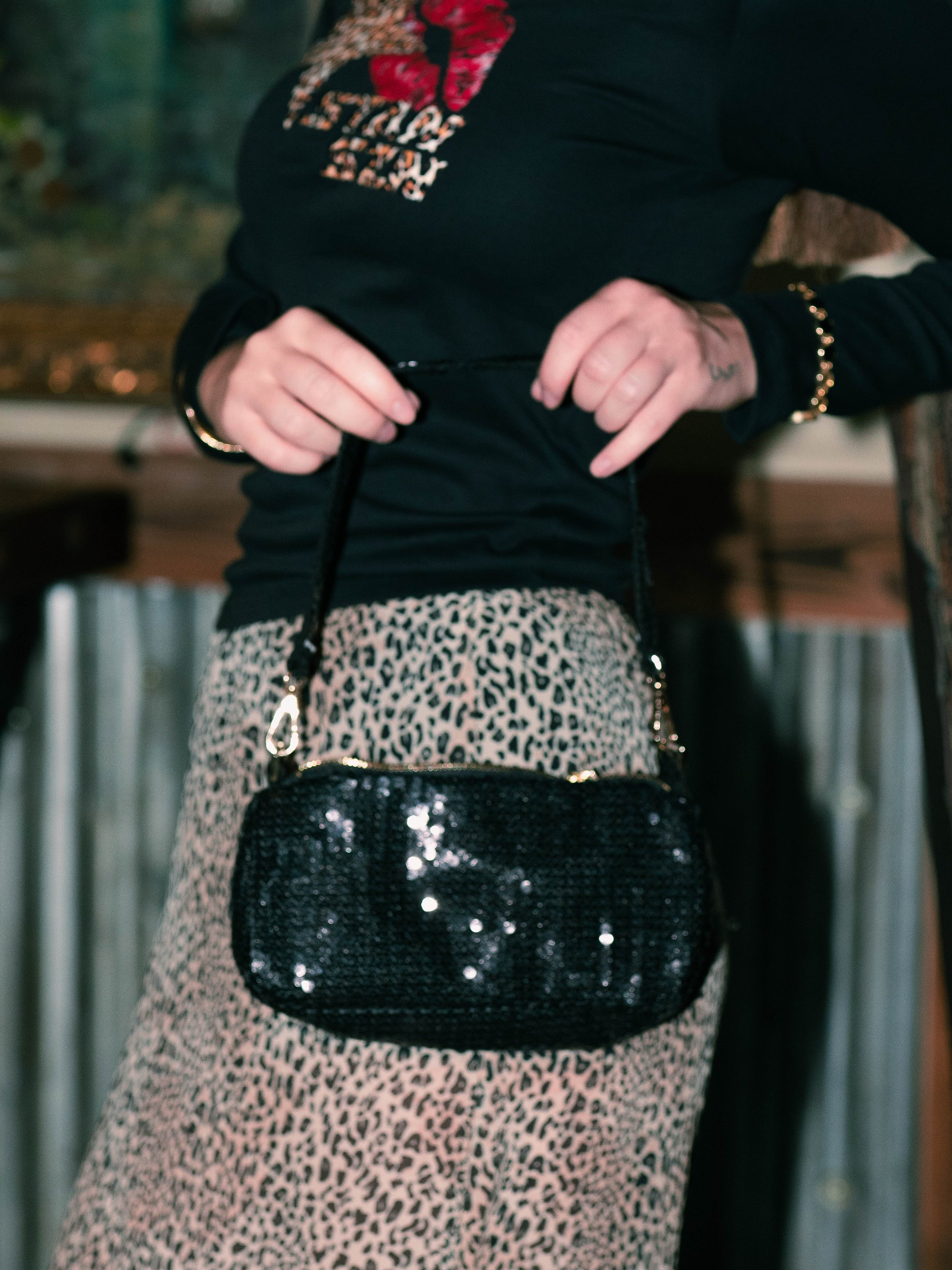 Noir Glitter Bag