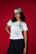 Blue Bloom baby tee