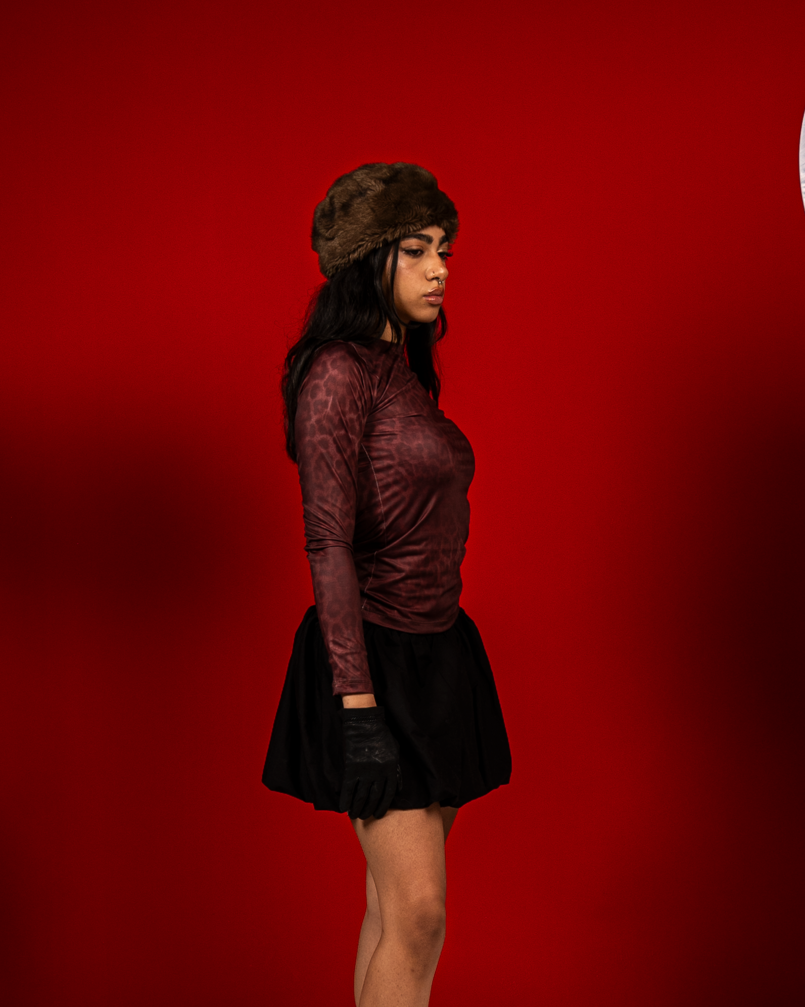 Burgundy leopard top