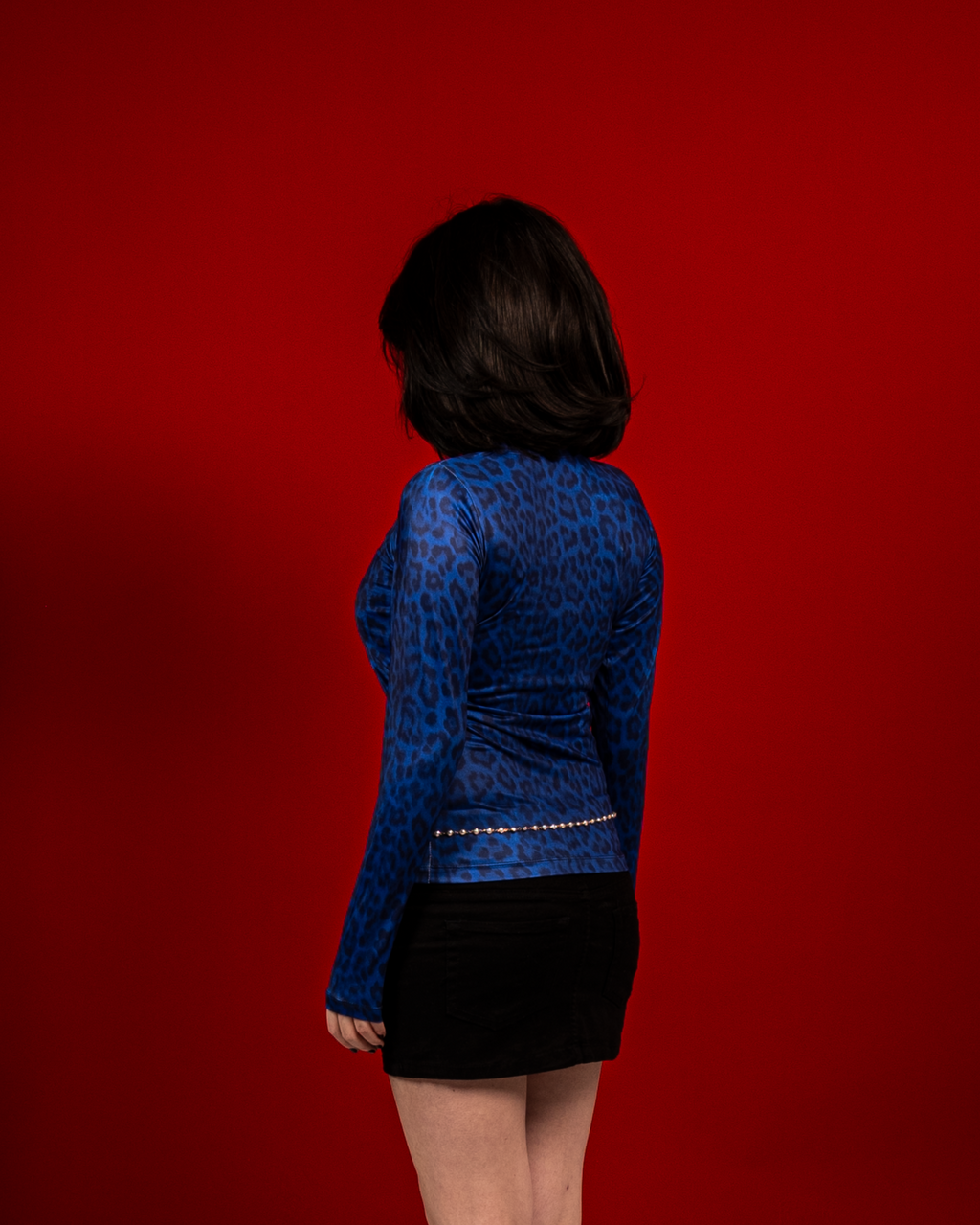 Navy leopard top