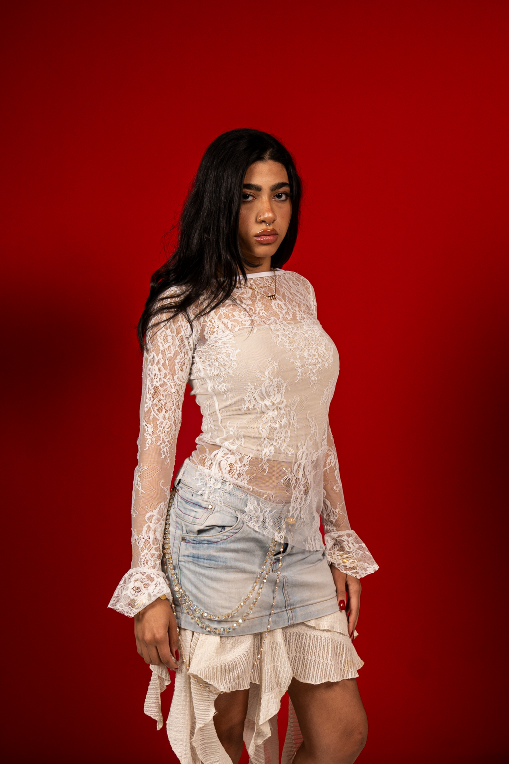 blanche lace angel top