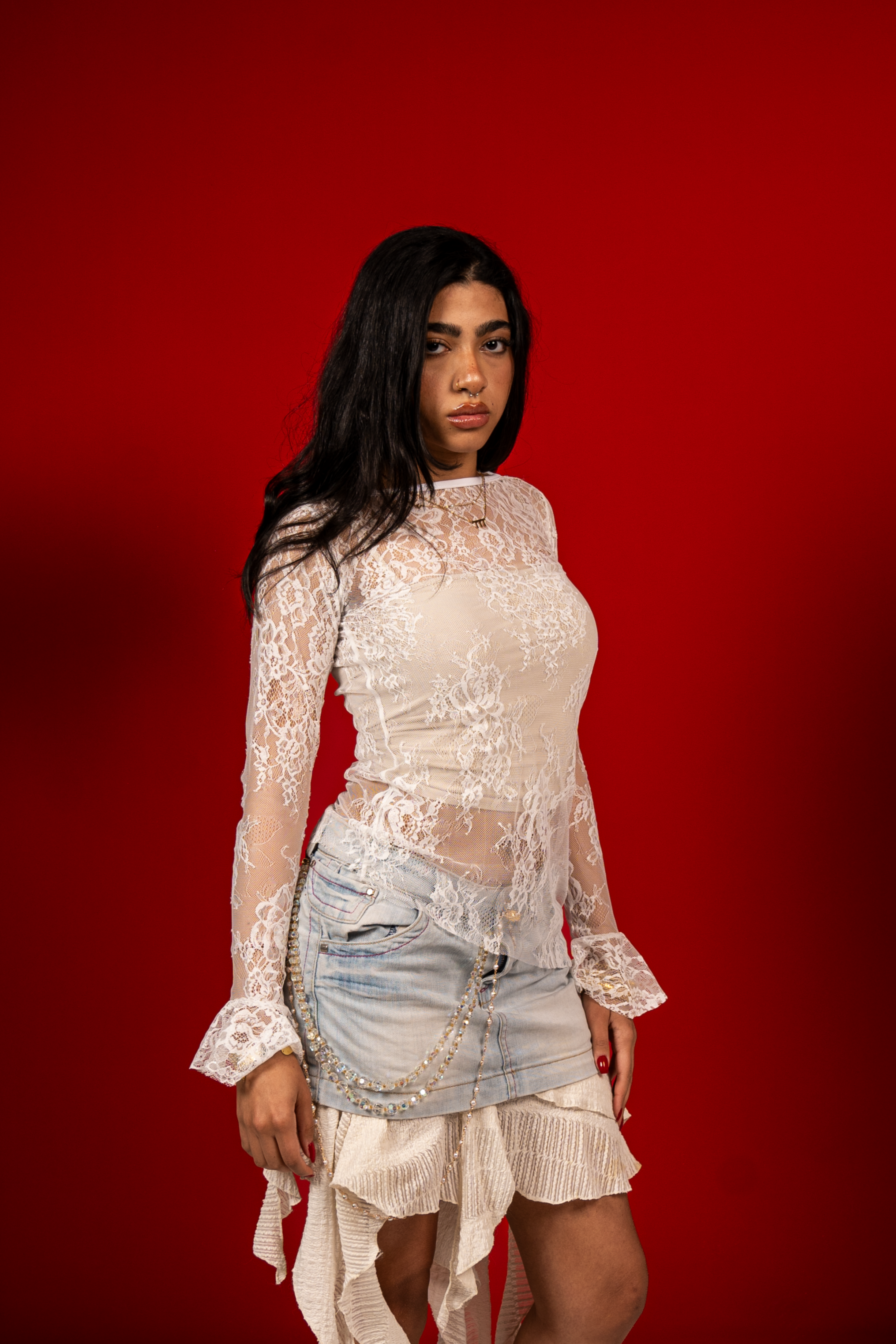 blanche lace angel top