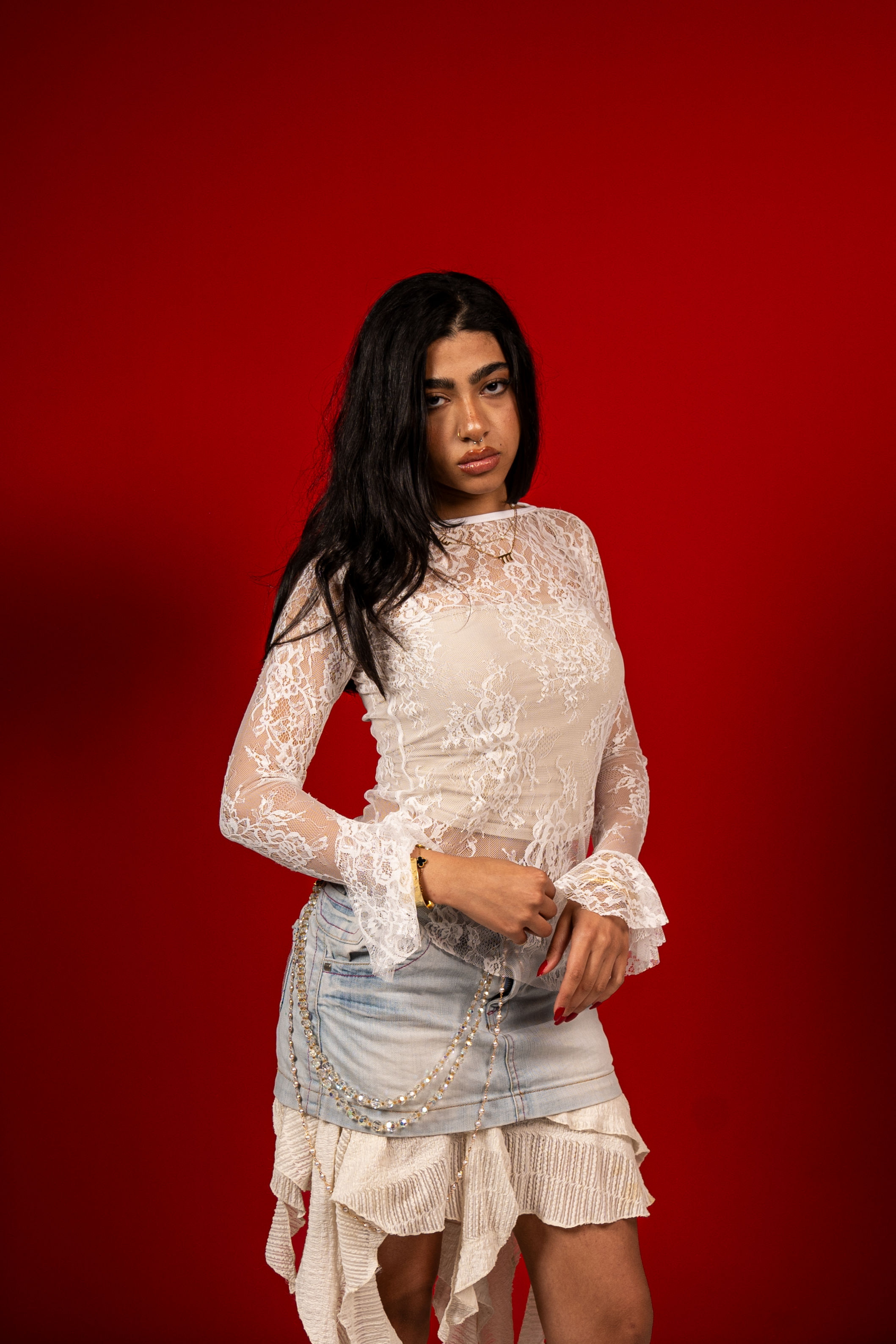 blanche lace angel top