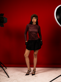 Burgundy leopard top