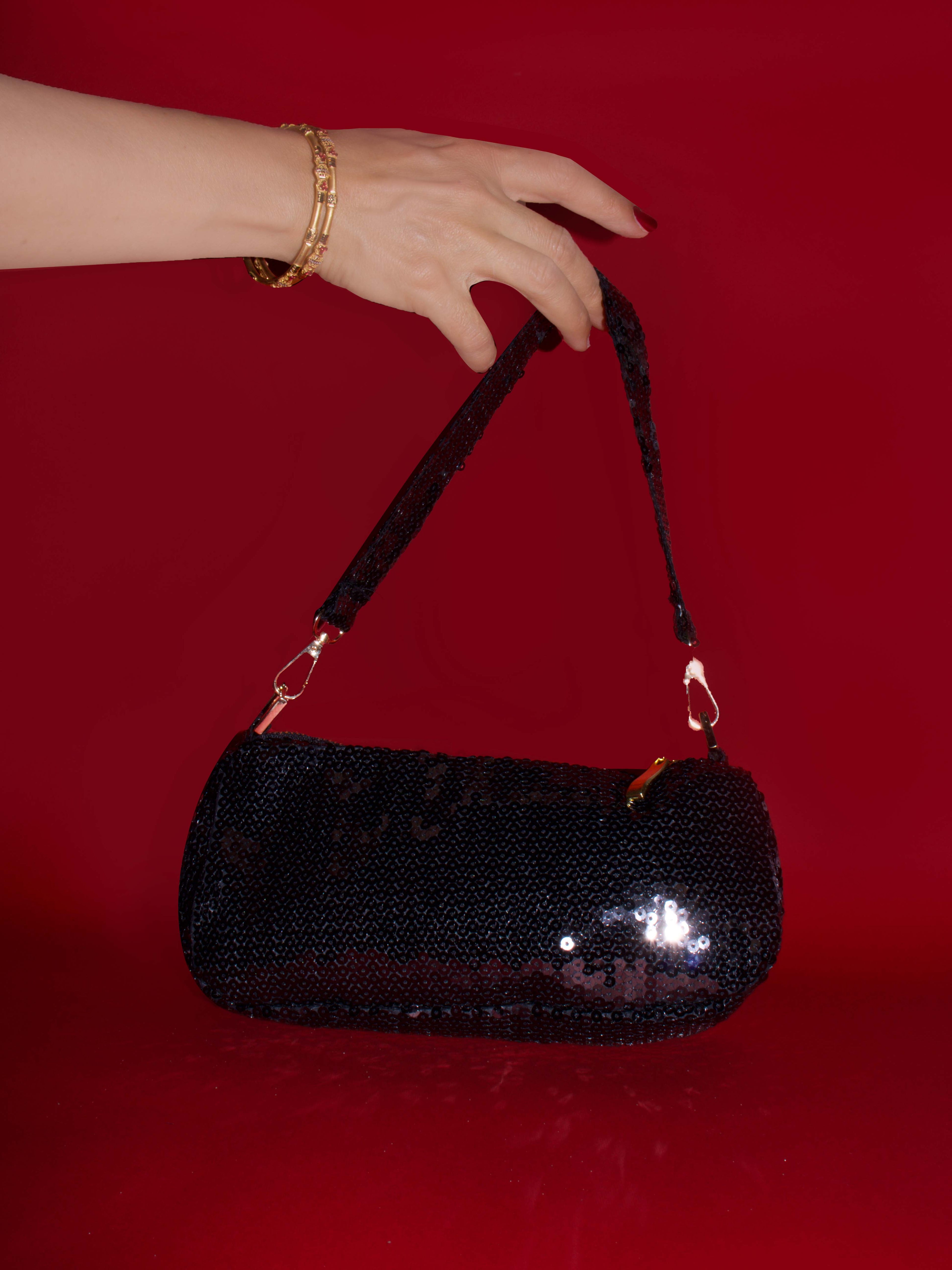 Noir Glitter Bag