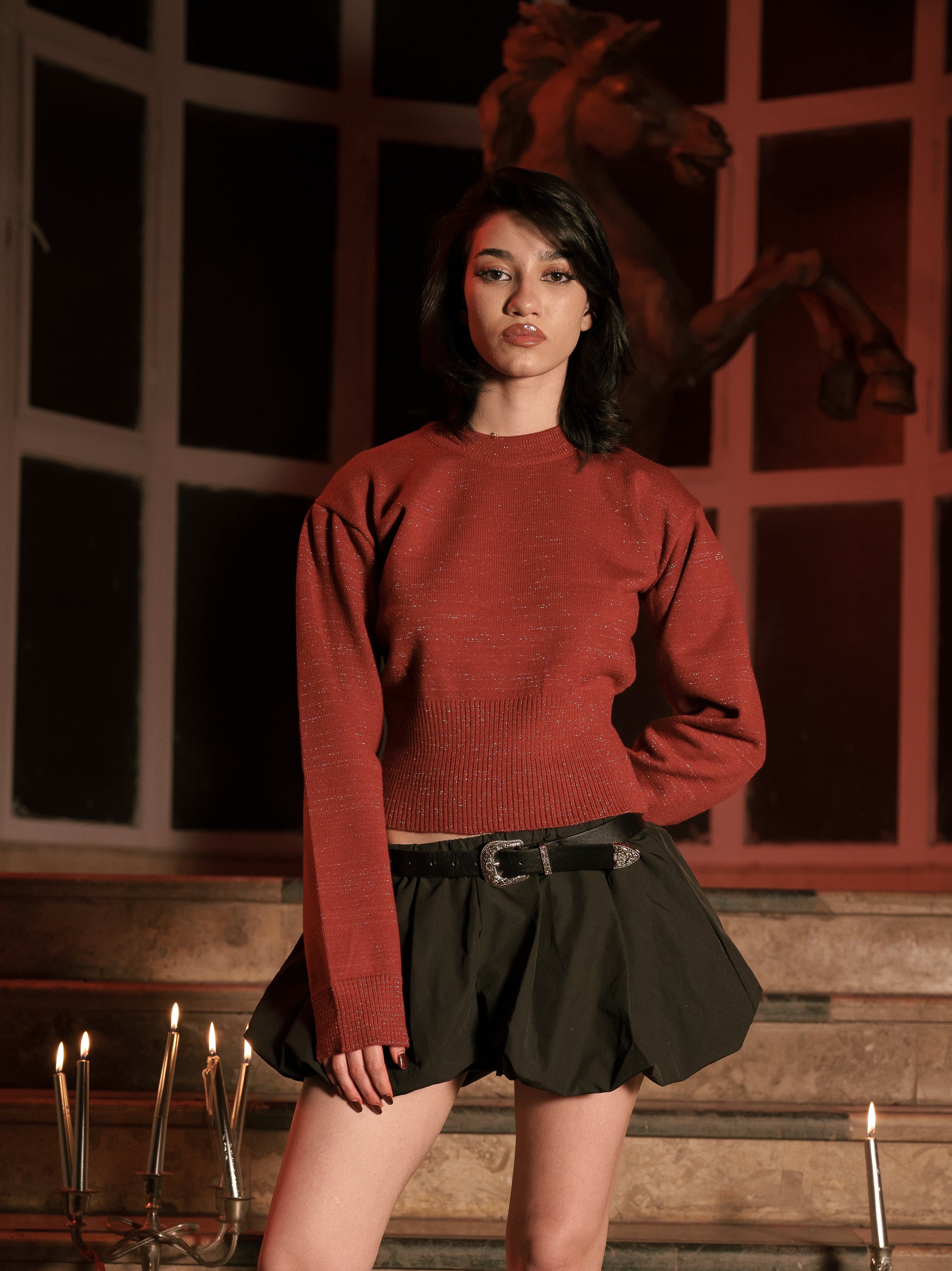 Rouge Sparkles Corset Sweater