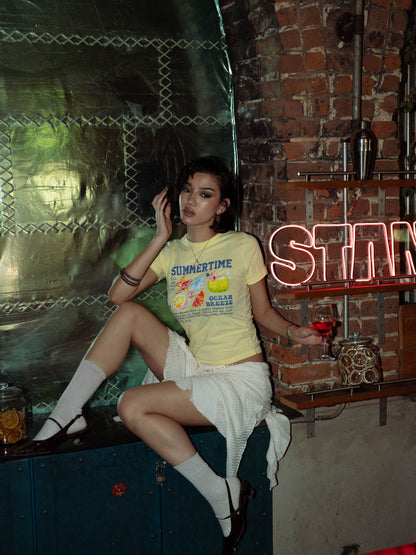 Summer time yellow baby tee