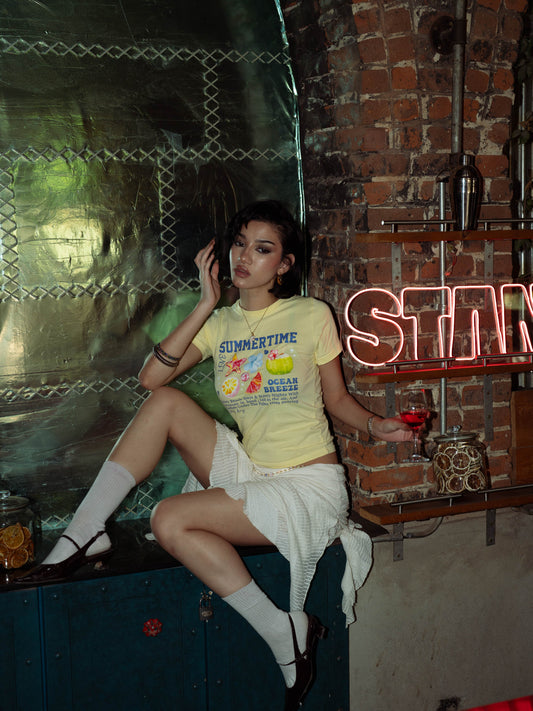 Summer time yellow baby tee
