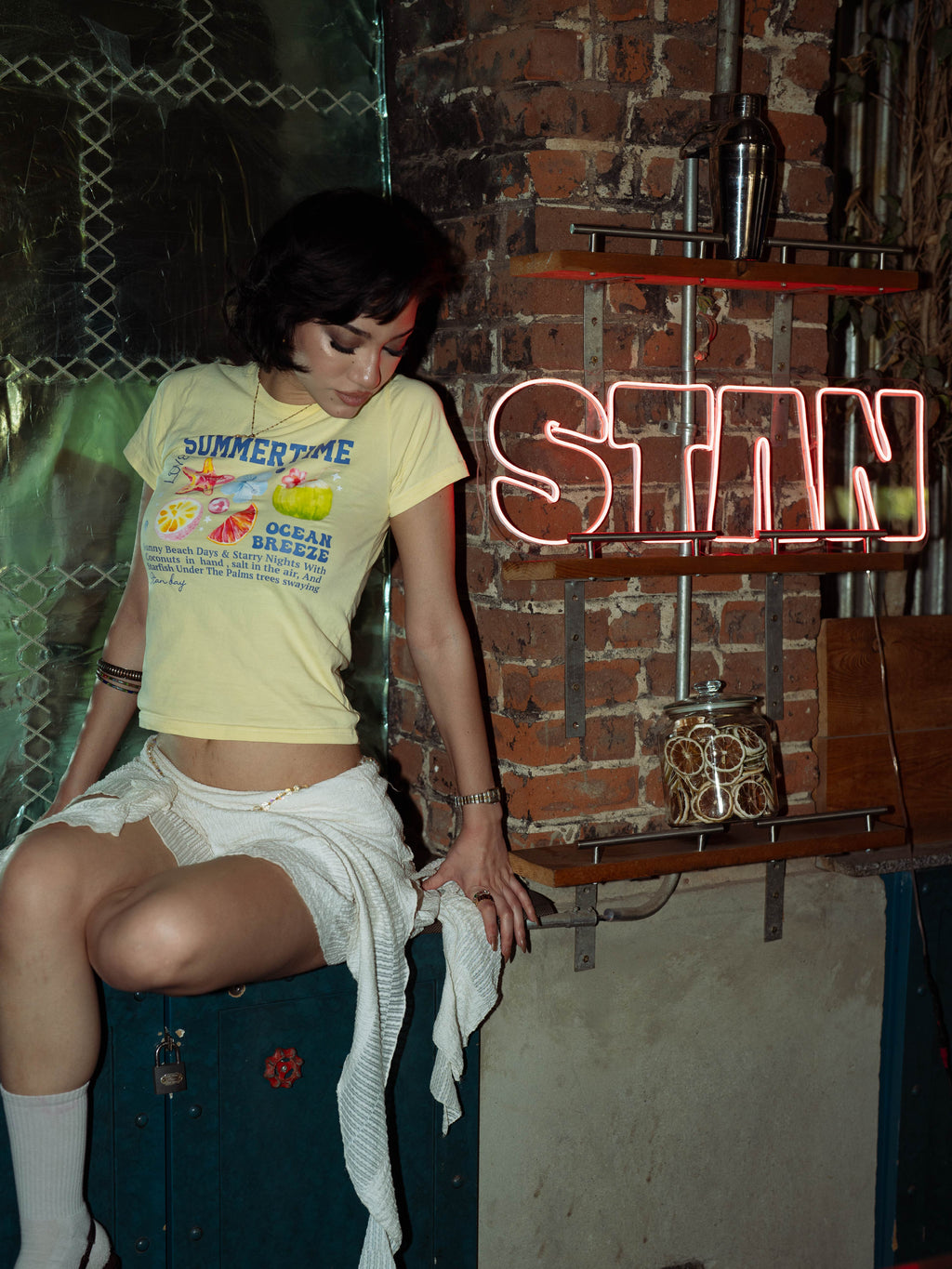 Summer time yellow baby tee