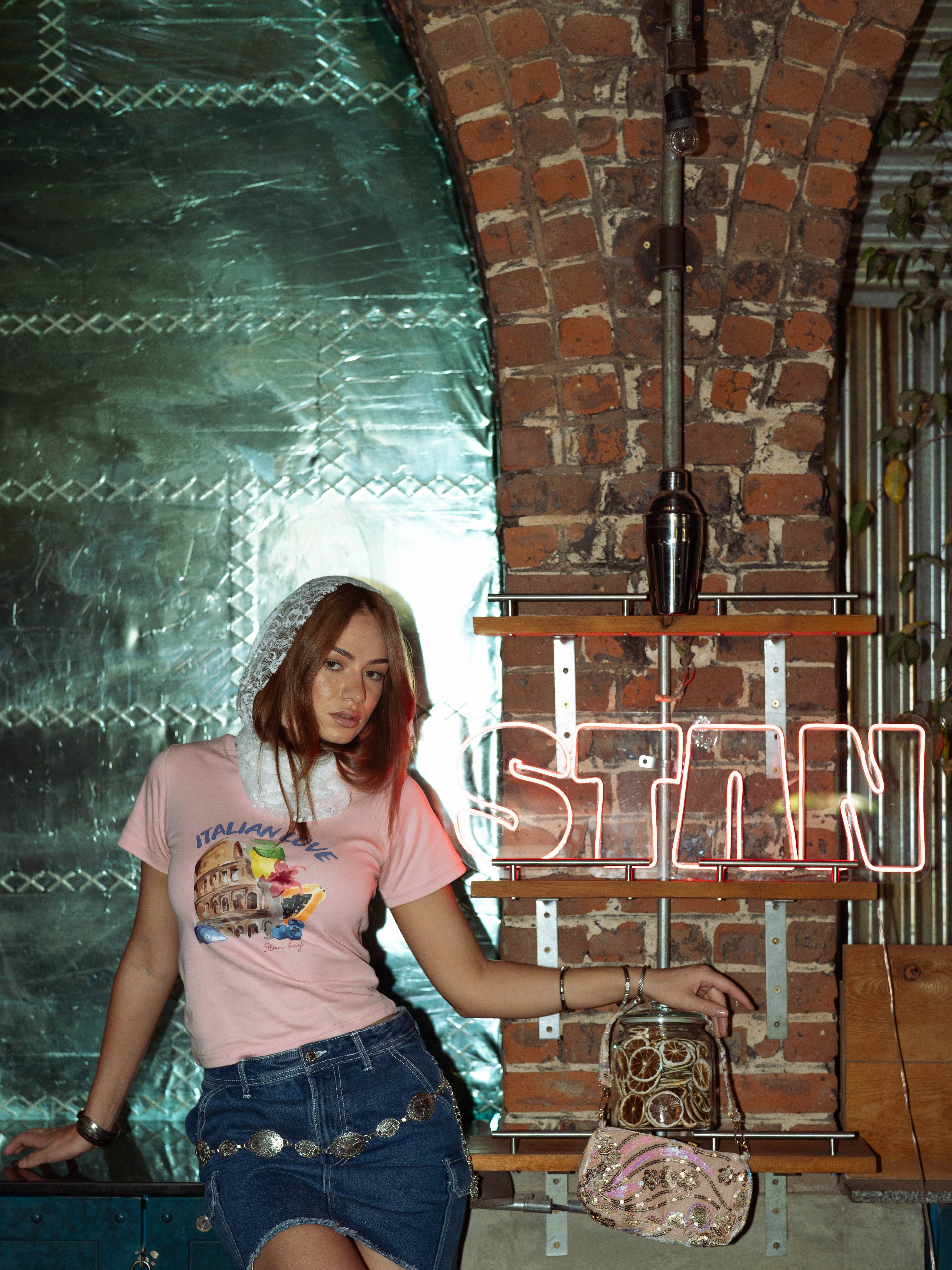 Italian pink baby tee