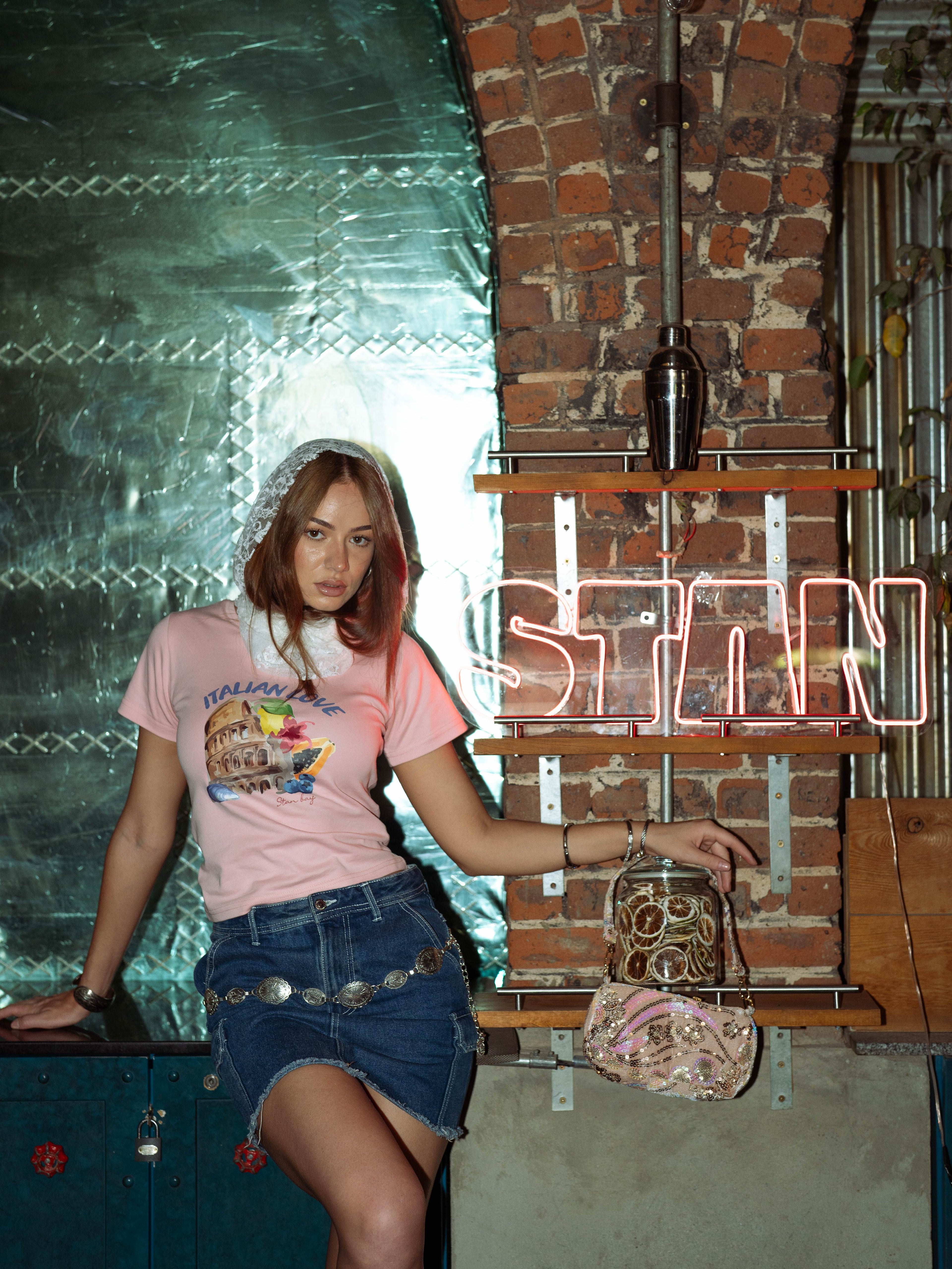 Italian pink baby tee