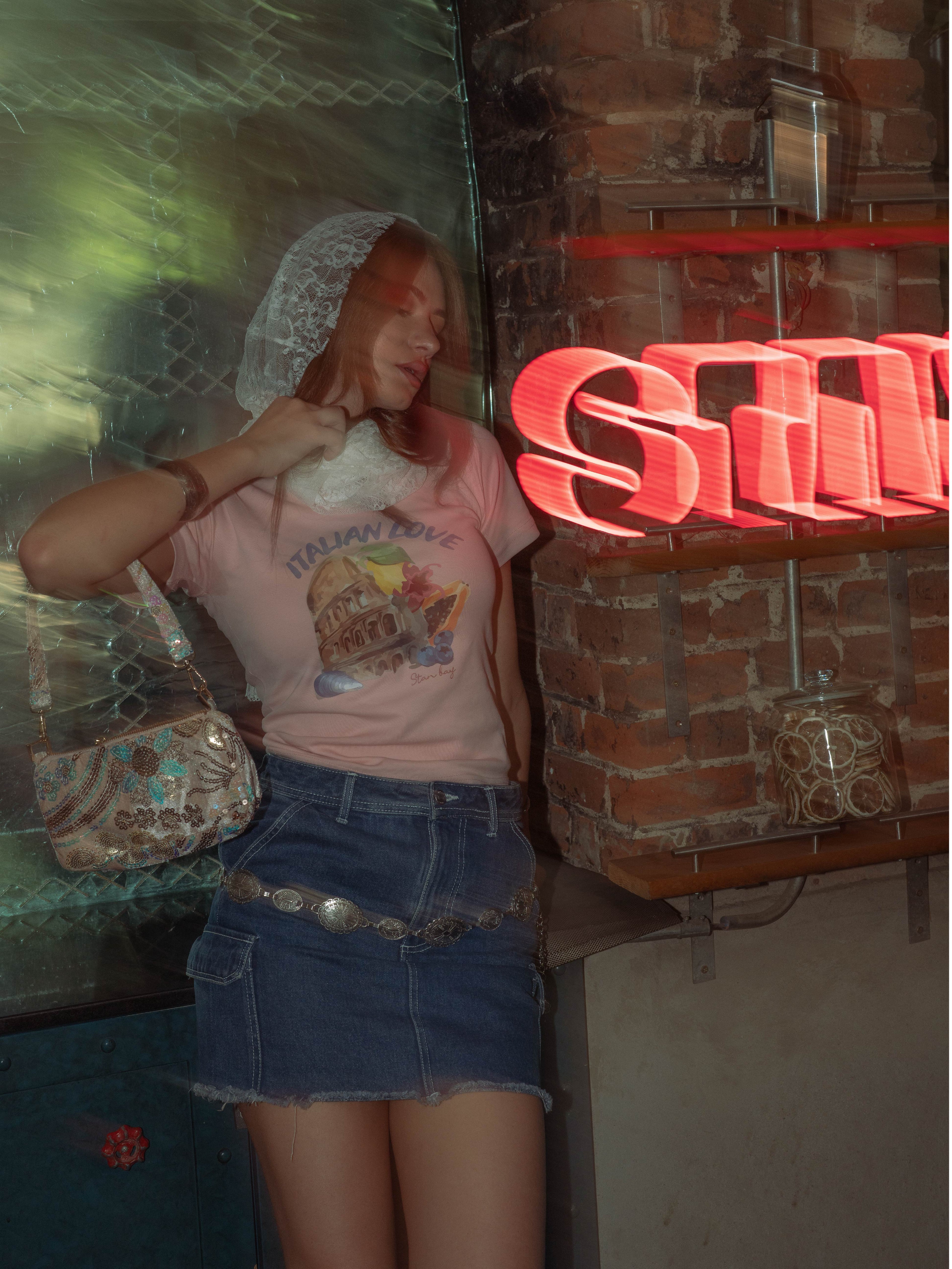 Italian pink baby tee