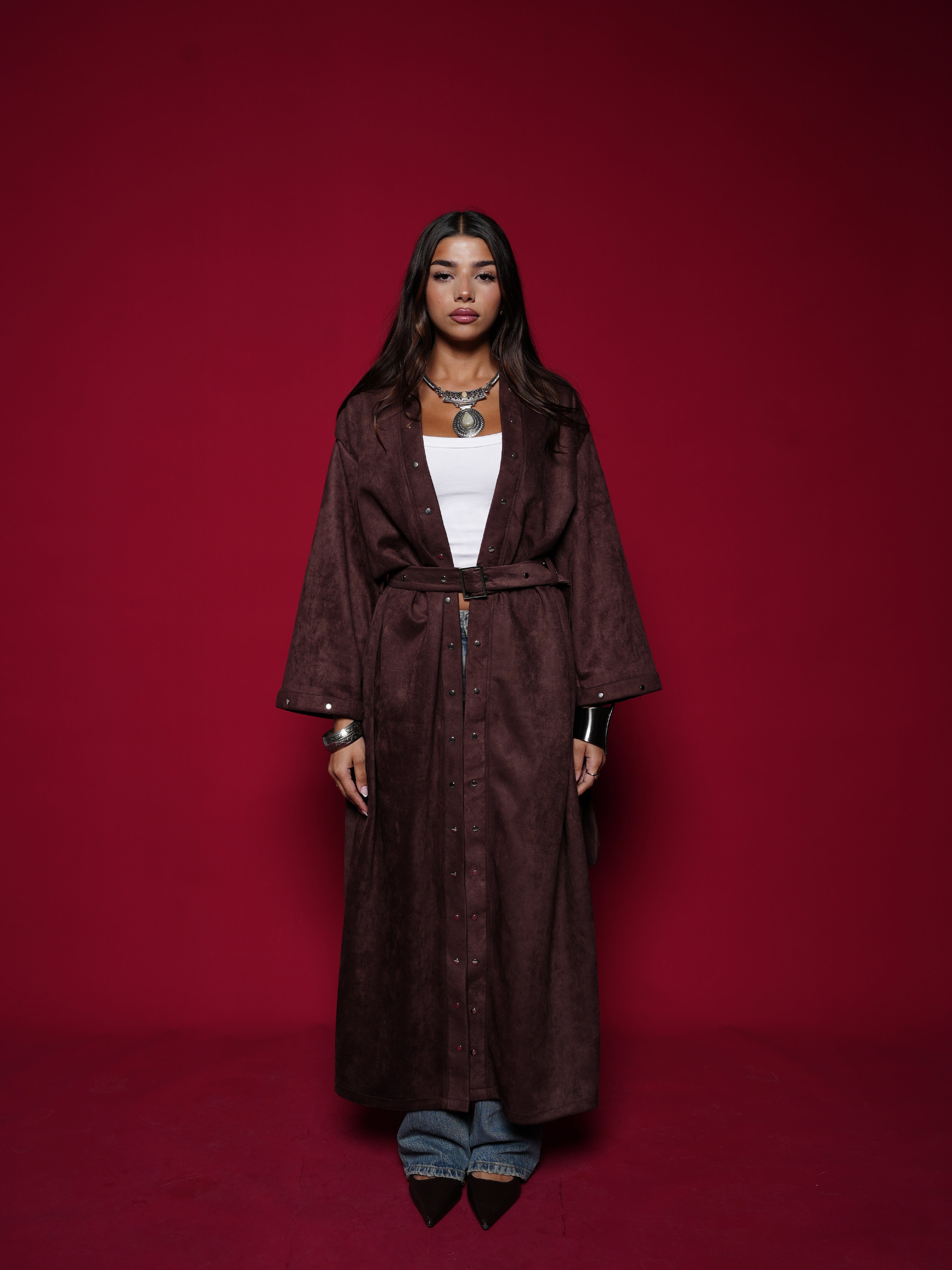 Brown Star Stud Suede