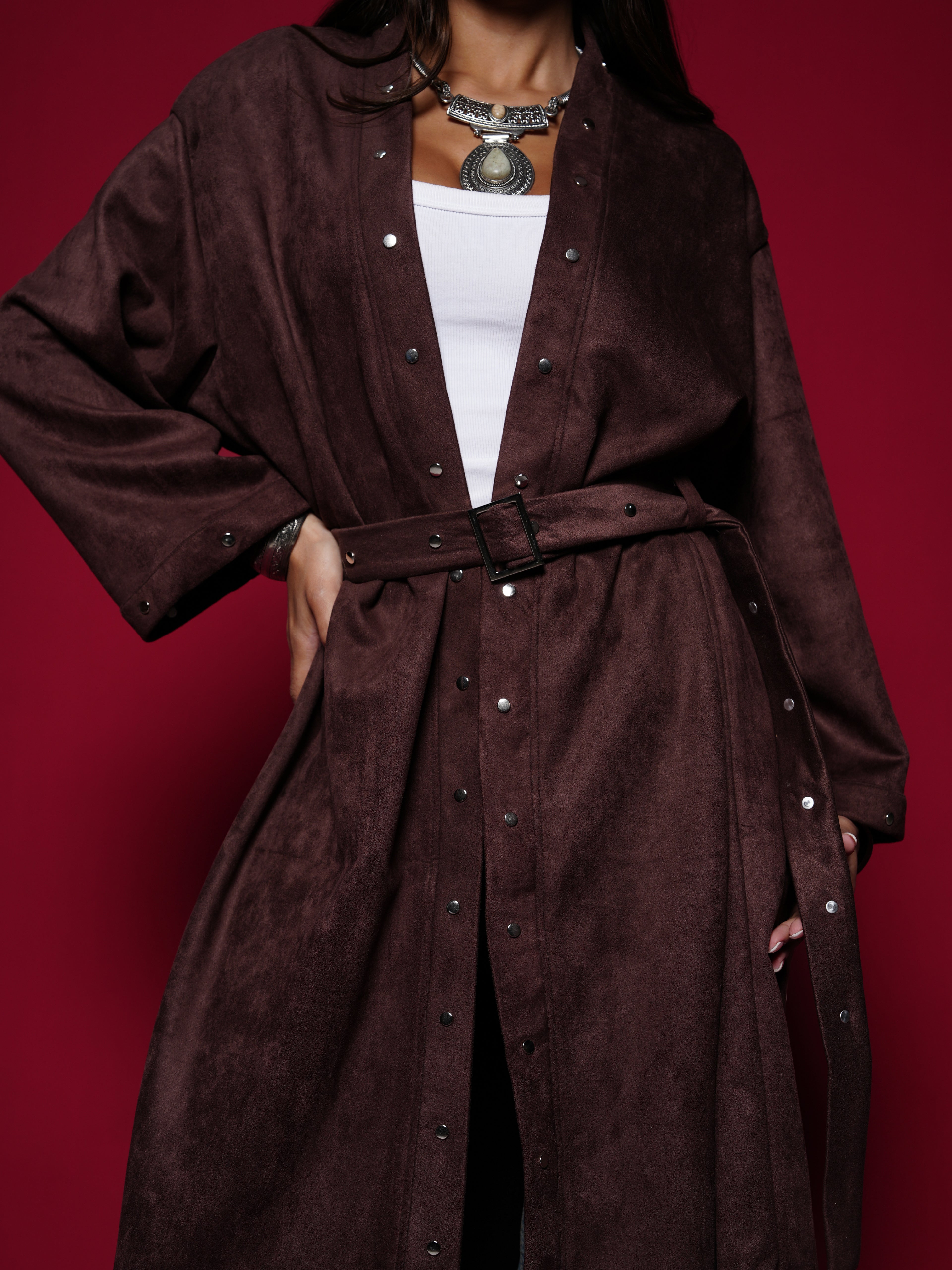 Brown Star Stud Suede