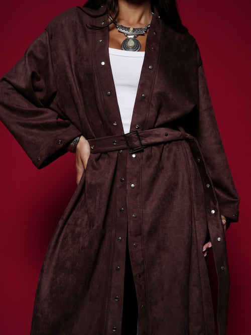 Brown Star Stud Suede