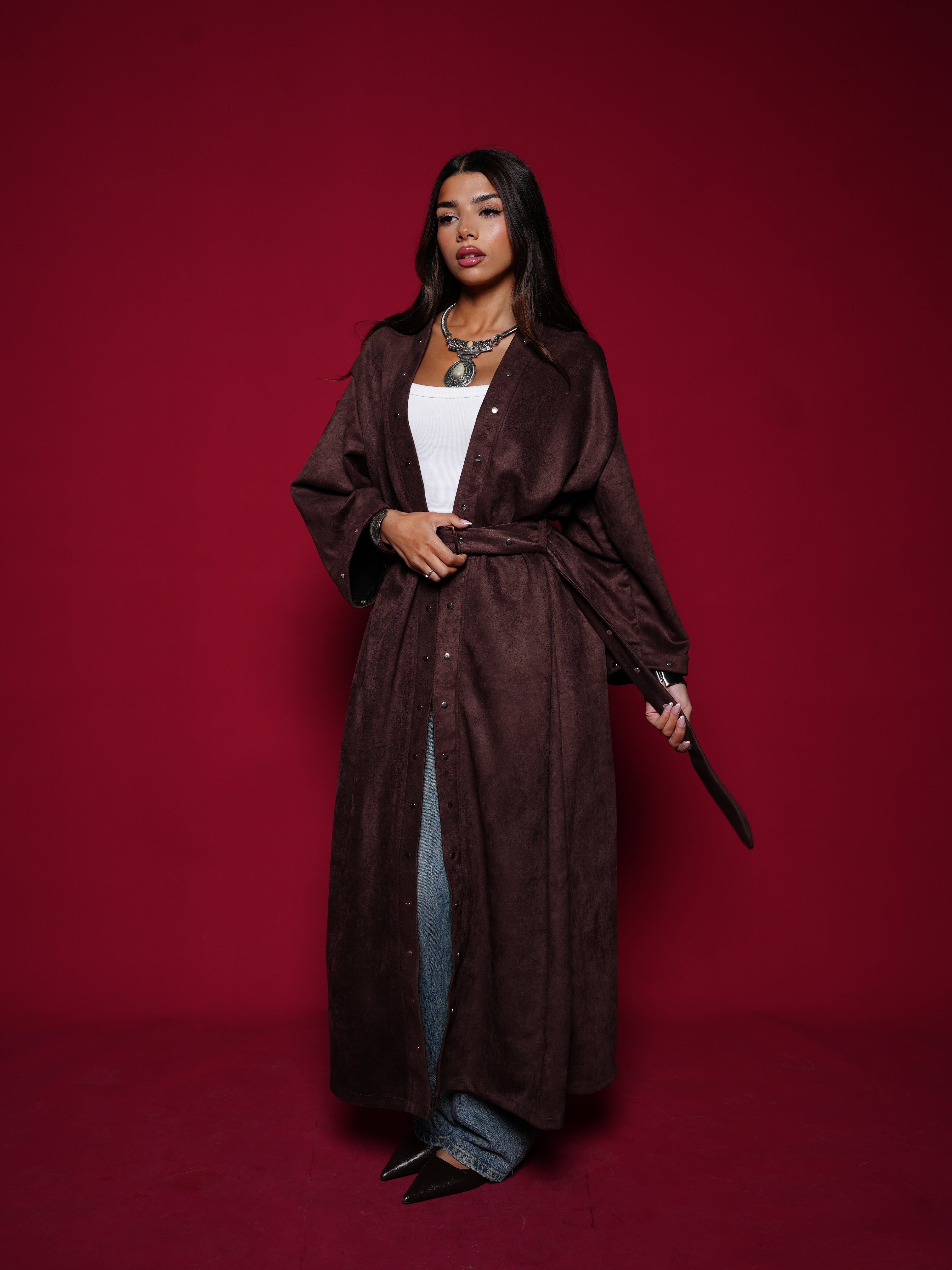 Brown Star Stud Suede